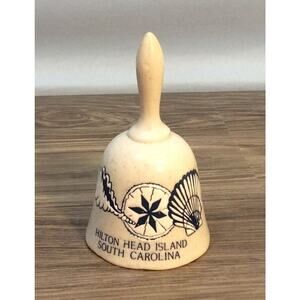 Vintage Hilton Head Island South Carolina Souvenir Bell Sea Shells 5”